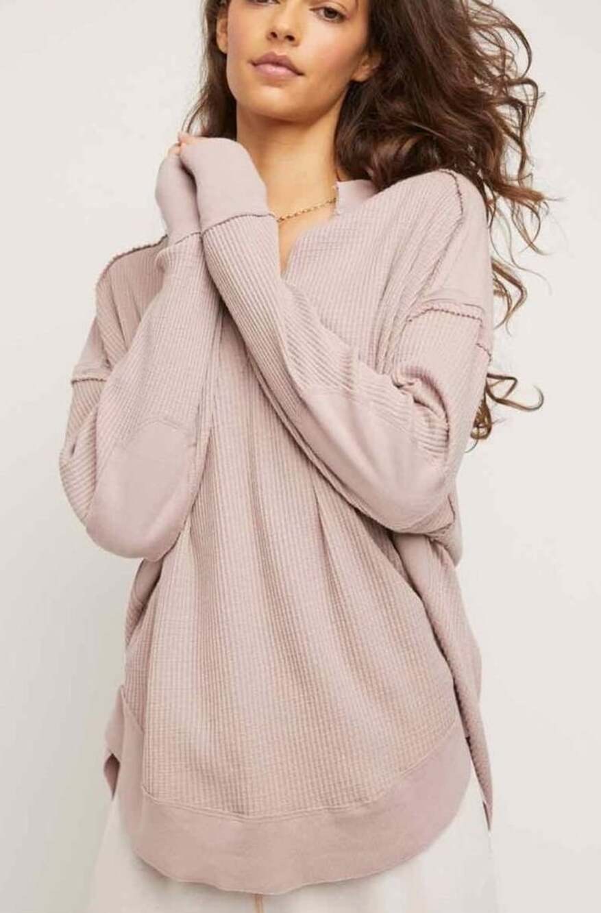 Free People We The Free Owen Thermal Top Size Extra Small Mauve